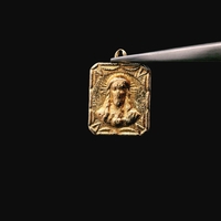  14K Yellow Gold Virgin Mary Jesus Pendant Double Sided 0.90dwt 1.40g Charm