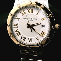 Raymond Weil Tango 5599 Two Tone Quartz Men's 39mm Watch w/ Box Papers Links
