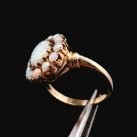 10K Yellow Gold Opal Band Ring Size 5.25 2.10dwt (3.3g)