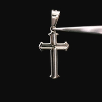  14K White Gold Cross Pendant Charm 1.0dwt 1.55g Religious Jewelry Gift Good