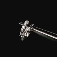 14K White Gold Diamond Small Hoop Earrings 0.44cttw 1.90dwt (3.0g)