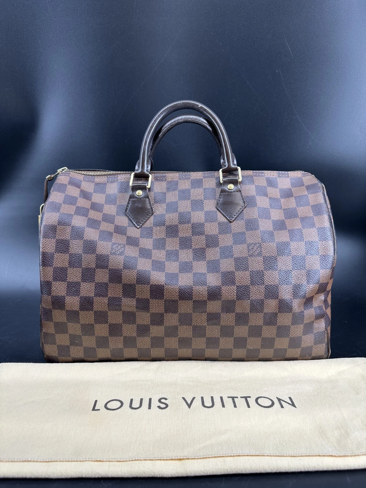 LOUIS VUITTON Damier Ebene Speedy 30 Hand Bag