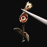 14K Yellow & Rose Gold Rose Flower Pendant 1.3dwt (2.0g) Charm