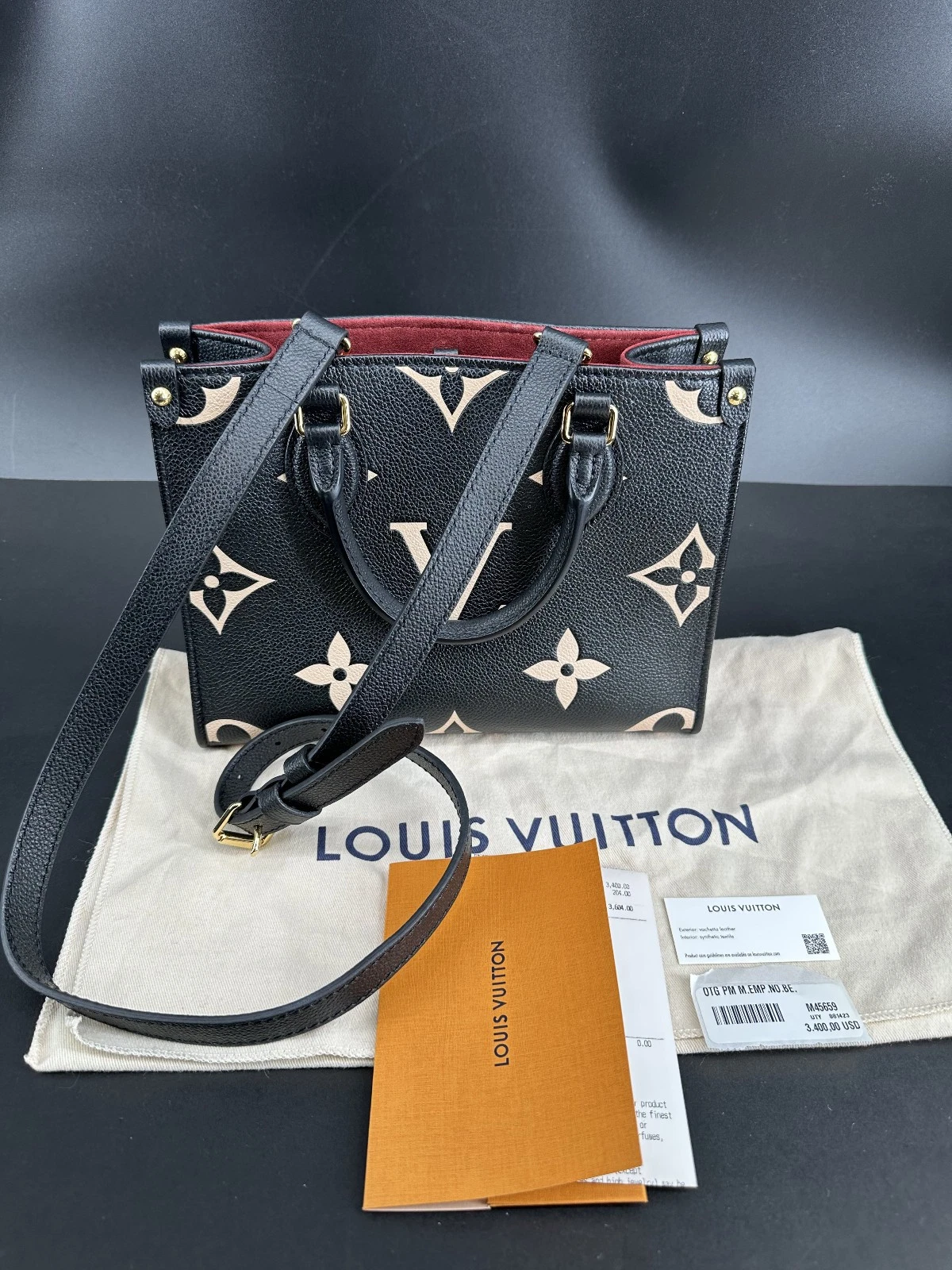 Louis Vuitton On The Go Handbag BB Monogram Empreinte Bicolor W/ Dustbag
