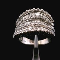 EFFY 14KT White Gold Multi-Row Diamond Ring 1.3cttw – Size 7 – 10.11g (6.50 DWT)