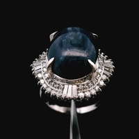 Platinum .950 Star Sapphire & Diamond Ring – Size 6 – 16.95g (10.90 DWT)