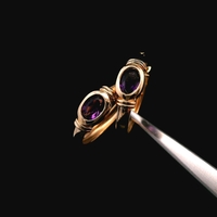 14KT Yellow Gold Amethyst Hoop Earrings – 2.49g (1.6 DWT) 