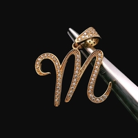  14KT Yellow Gold “M” Pendant w/ CZs – 2.33g (1.5 DWT)