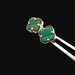  14KT Yellow Gold Malachite Clover Stud Earrings  – 1.71g
