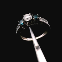  10KT White Gold Diamond Ring – Irradiated & Natural – Sz 5.5 – 2.33g (1.5 DWT)