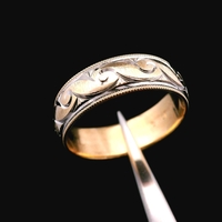  10KT Two-Tone Gold Band Ring – Size 7.5 – 3.58g (2.3 DWT)