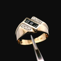  10KT Yellow Gold Sapphire & Diamond Ring – Size 7.25 – 3.11g (2.0 DWT)