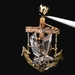 14KT Tricolor Anchor Eagle Cross Pendant – Bold Religious Piece – 11.36g 7.3 DW