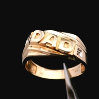  10KT Yellow Gold “DAD” Diamond Ring – Size 9.75 – 4.04g (2.60 DWT)
