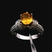  14KT White Gold Ring 4.0dwt Yellow Topaz & 45pts Diamond Accents Sz 6.25