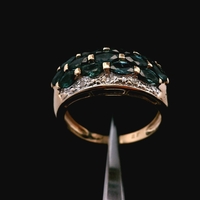 10KT Yellow Gold 2.1dwt Sapphire & Diamond Ring – Size 6.25