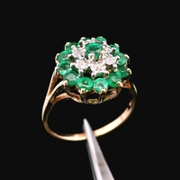 10KT Yellow Gold 1.7dwt Emerald & Diamond Ring – Size 5.75 