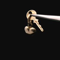14KT Yellow Gold 0.60dwt Heart & Key Pendant/Charm