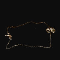  18K Yellow Gold CZ Octogram Bracelet 7.5" 1.2dwt (1.9g)