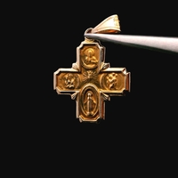 14K Yellow Gold Cross Pendant Charm Religious 0.60dwt (0.9g)
