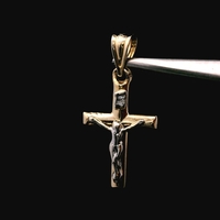  14K Yellow Gold Cross Pendant Charm 0.30dwt (0.5g)