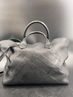 Authentic Burberry Heritage Grain Check Embossed Medium Dewsbury Tote Black