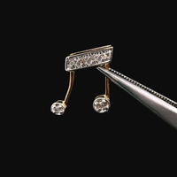  10K Two Tone Gold Diamond Music Note Pendant Charm 0.40dwt (0.6g)