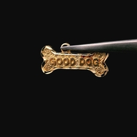  14K Yellow Gold "Good Dog" Bone Pendant Charm 1.2dwt (1.9g)