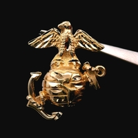 14K Yellow Gold Marine Corps USMC Pendant Charm 2.9dwt 4.5g Estate Jewelry