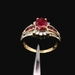 14K Yellow Gold Natural Ruby Diamond Ring Size 7 2.2dwt (3.4g) 0.08ct