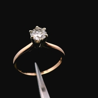  14K Yellow Gold Diamond Ring Size 6 1.2dwt (1.9g) 0.52ct I3 H-I