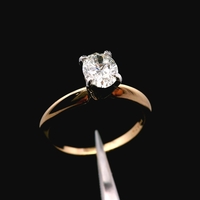  18K Yellow Gold & Platinum Diamond Ring Size 6.25 2.2dwt (3.4g) 0.75ct
