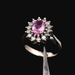  14K White Gold Pink Sapphire & Diamond Ring Size 6.5 2.8dwt (4.4g)