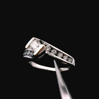 14K White Gold Diamond Ring Size 5.75 2.1dwt (3.3g) 0.40 CTTW
