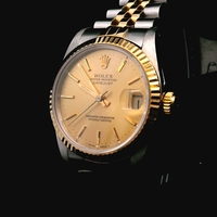 1988 Rolex Datejust 31mm 68273 Two-Tone Champagne Dial Midsize Watch Box Good