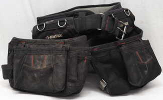 black husky tool belt w/2 tool bags