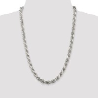 silver rope bracelet 46.22 gms 0.925% sterling silver 8mm diamond cut rope 9