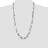 silver figaro chain 85.16gms 0.925% sterling silver 9mm figaro chain 28