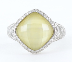 Judith Ripka Lemon Quartz Braided Sterling Silver Ring Size 8