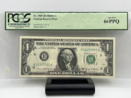 $1 1969D Federal Reserve Note *RADAR Serial 12377321* PCGS 66PPQ