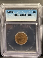 Indian Cent 1902 ICG MS64+ RD 