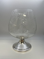 Sterling and Etched Glass Goblet - Webster & Company