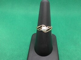 10k Yg Sz.7, Pearl and Diamond Ring 