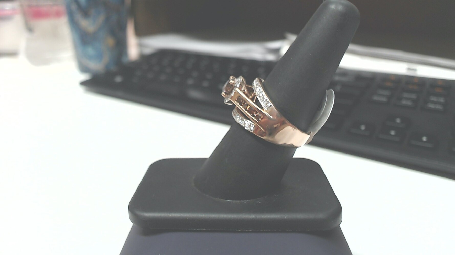 Beautiful! 14k RoseGold 1.73 cttw. Chocolate Diamond Ring, Size 8 