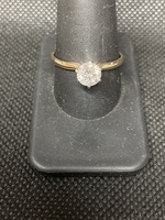 Beautiful! 14k yg, 1 karat diamond ring, sz 11