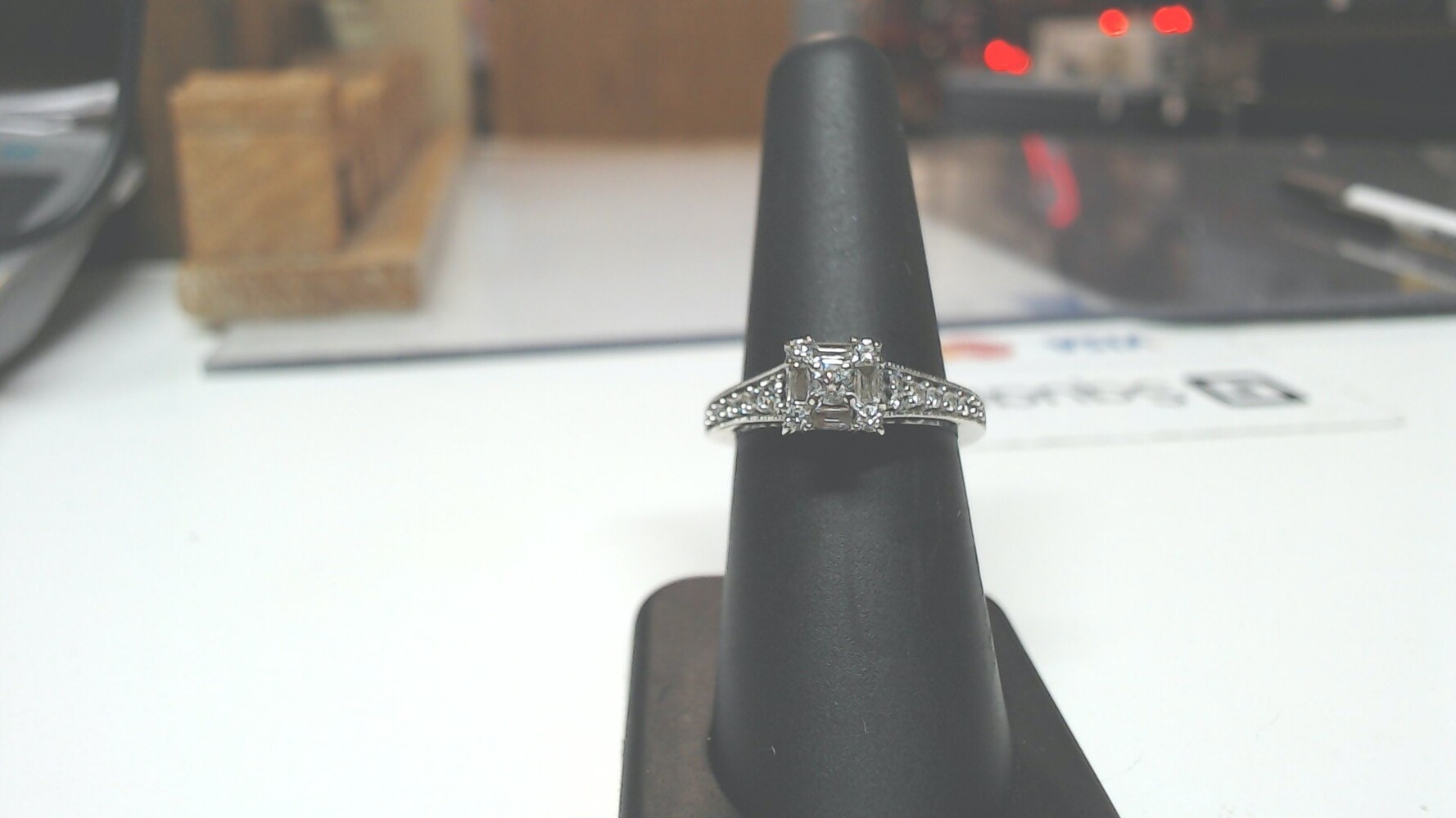 10K WG Diamond Ring, Size 7
