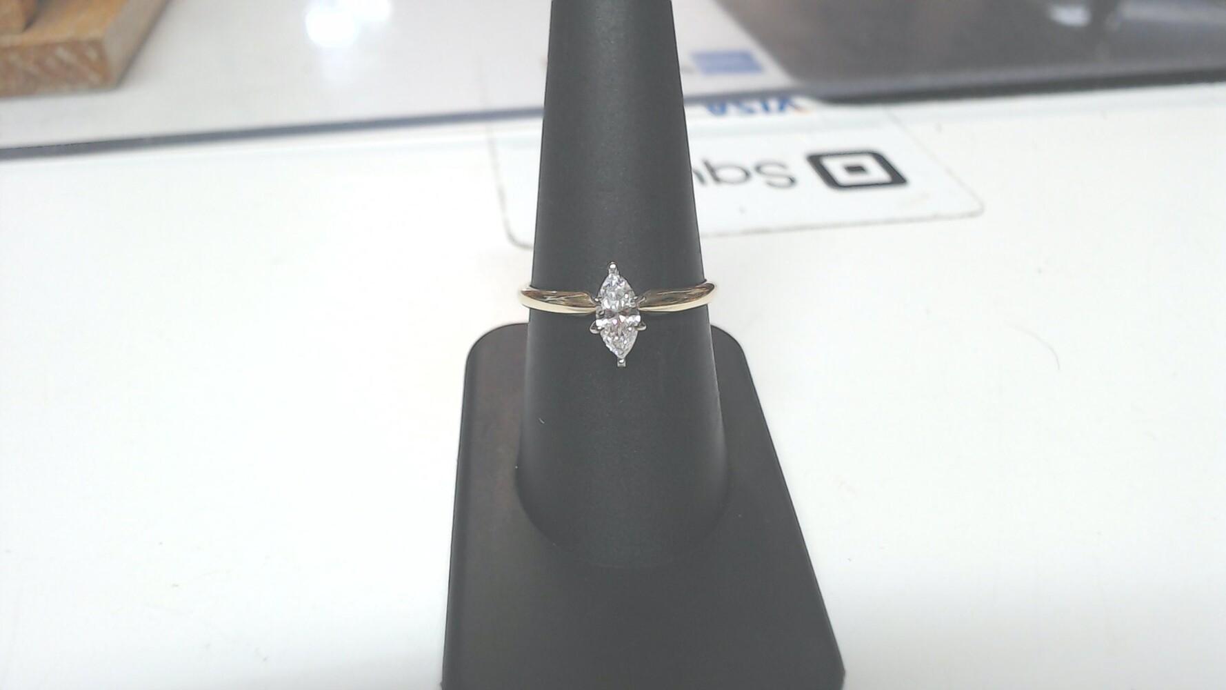 Beautiful! 14k YG .50 Marquise Diamond Ring, Size 8 1/2