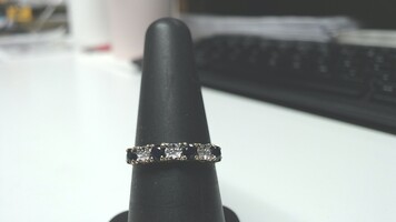 10k YG Diamond and Sapphire Ring, Size 6 1/2