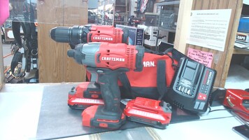 Craftsman Impact Driver & Drill Driver w/ 2 Lithium Ion Batteries, Charger & Bag