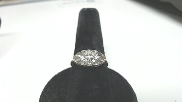 Vintage 14K WG Ring, Size 8 1/2